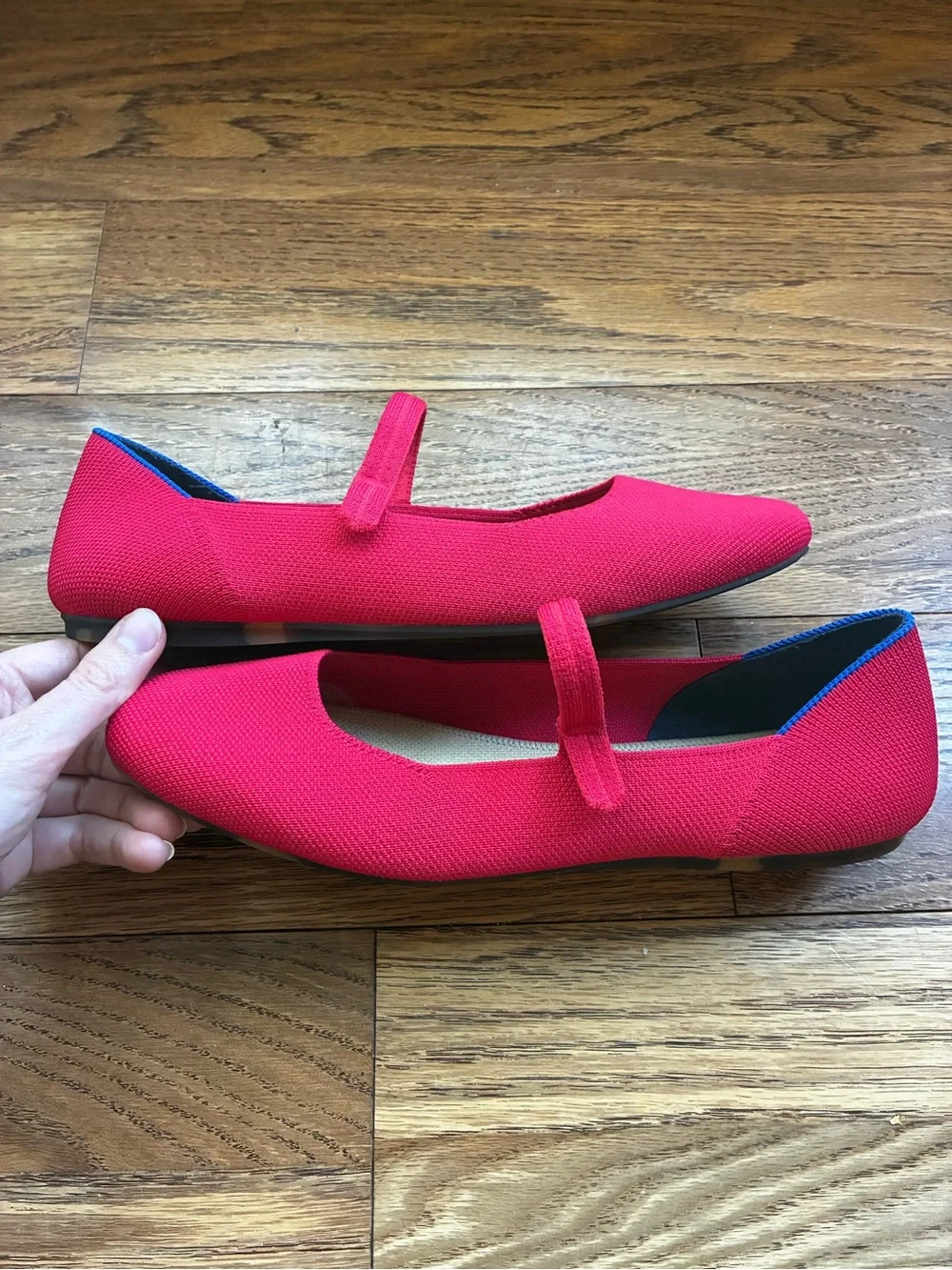 Rothy's Red Square Mary Jane Flats